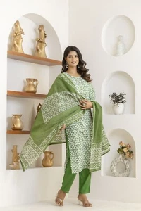 Traditional Indian Kurti Set with Pant and Dupatta – Ethnic Wear for Women - Picture 1 of 4