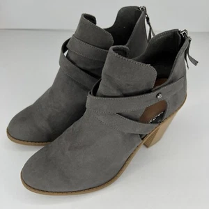 Sugar Womens Venti Transitional Gray Block Heel Fabric Size 8.5M Ankle Boots - Picture 1 of 9