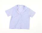 Marks and Spencer Damen-Pyjama-Oberteil blau gepunktet Baumwolle Größe 8