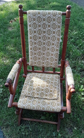 Antique Victorian Spindle Rocking Chair Cover