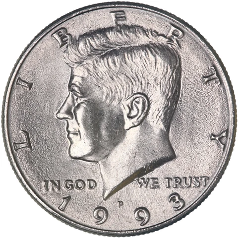 1993 P Kennedy Half Dollar About Uncirculated AU Cover