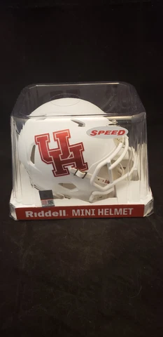 HOUSTON COUGARS CHROME LOGO  MINI HELMET RIDDELL NEW IN BOX Cover