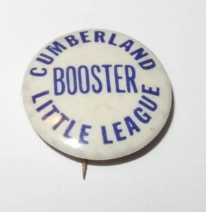 1960's Baseball Pin Coin Cumberland Little League School Booster Pinback - Picture 1 of 2