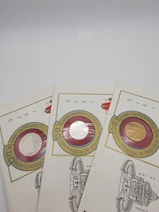 1975 Golden Series Vatican Coin and Stamp Set of 3 - Picture 1 of 9