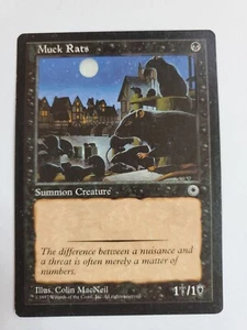 MTG Magic The Gathering Card Muck Rats Summon Creature Black Portal - Picture 1 of 2