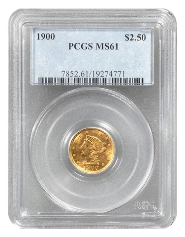 1900 Liberty Head $2.5 Gold Quarter Eagle PCGS MS61 Cover