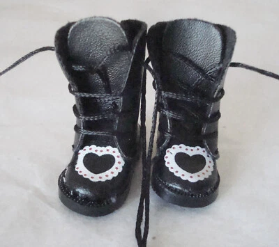 Blythe Doll Shoes PU leather Black Boots for Neo Blythe Doll US Seller
