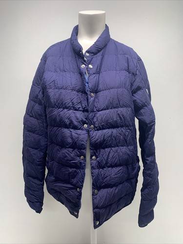 Giacca in piuma Moncler L ciclope Giubbotto a scatto blu navy taglia 3 grande