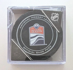 Edmonton Oilers Official Game-Used Puck • 2016-17 Inaugural Rogers Place Season - Bild 1 von 3