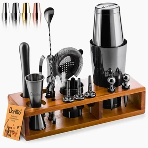 Black Bartender Kit – 23-Piece Stainless-Steel Cocktail Shaker Set with Premi... - Bild 1 von 6