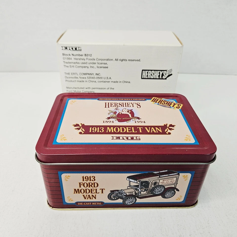 Hershey's 1913 Ford Modelo T Van Camión Coche Banco de Monedas Metal Fundido a Presión 1/43 Ertl 94 Foto 1 de 4