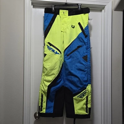 Fly Racing Snowmobile Hydraguard SNX PRO Pants Blue Green Men's M - Image 1 of 4