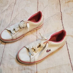 Lacoste Pink & White Alligator Sneaker Gr. 3,5 (35 EU) - Bild 1 von 4