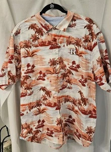 Tommy Bahama Relax Hawaiian Shirt Mens 2XL Red Pink White Palm Trees Cotton... - Picture 1 of 3