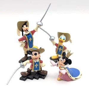 Mickey Mouse Three Musketeers Mini Figures Set of 4 Choco Egg Tomy Used - Picture 1 of 11