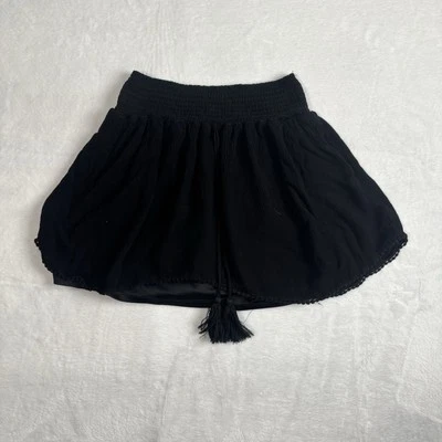 Minifalda corta elástica floral de encaje negra para mujer Y2K Xhilaration XS Foto 1 de 4