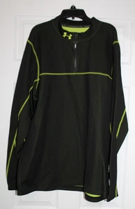 Under Armour Sweatshirt Mens 2XL  GREEN Quarter Zip Coldgear Long Sleeve - Picture 1 of 3