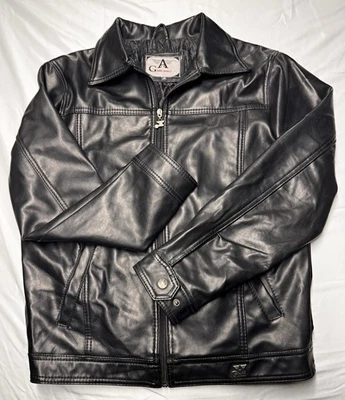 Chaqueta de cuero negra GA Milano - talla mediana Foto 1 de 4