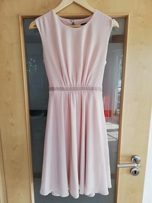 Festliches Kleid rosa/rosé Größe 34 mit Bolero-Jäckchen grau - Bild 1 von 4