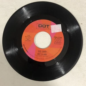 Roy Clark 45 Vinyl Record She Cried Back In The Race Dot Records - Picture 1 of 2