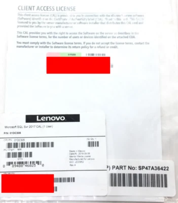 Lenovo Windows SQL Server 2017 License - 1-user CAL - ROK - 01DC305 - Image 1 of 2