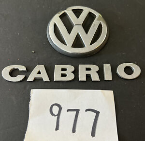 99 00 01 02 VW CABRIO REAR EMBLEM TRUNK LID CHROME LOGO BADGE SIGN SYMBOL SET