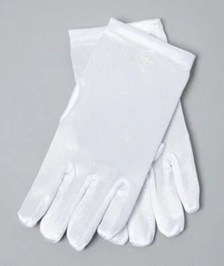 Girls White Satin Ceremony Gloves with Pearl Cross for Communion & Weddings - Picture 1 of 3
