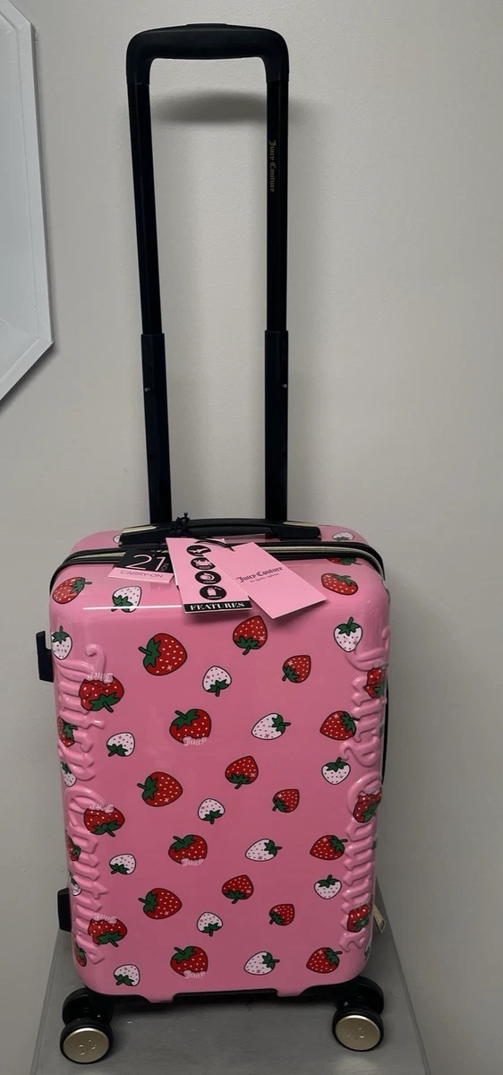 JUICY COUTURE 21” Pink Diamond Strawberry Carry-on Luggage Spinner