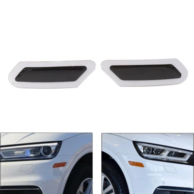 Black Front Bumper Reflector Indicator Side Marker Turn Signal Light Fit Audi Q5 - Imagem 1 de 4