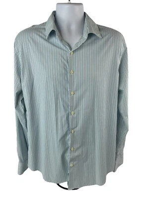 Peter Millar Shirt Mens Large Crown Sport Blue Striped L/S Button Up Performance - Image 1 of 4