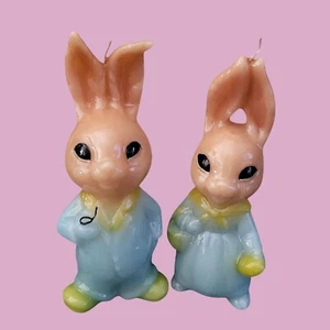 Osterhase Hase Wachskerzen 7 in Deko Paar anthropomorph gruselig Alien - Bild 1 von 8