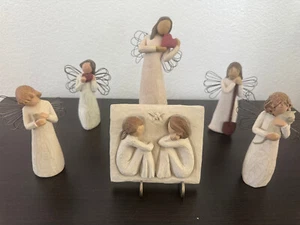 Ángeles del árbol de sauce: curación/corazón/jardín/afecto/amistad 6 figuras totales - Imagen 1 de 3