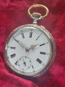 ALPINA - 0.800 Silber Galonne Taschenuhr PFERDEN - Silver pocket watch - Bild 1 von 7
