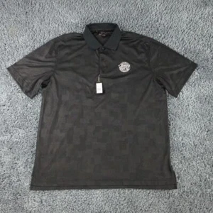 Monterey Club Shirt Herren XXL Schwarz Geometrisch Kurzarm Golf Polo Neu mit Etikett - Bild 1 von 15