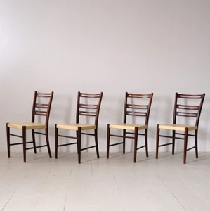 MidCentury Skandinavische Stühle aus Holz und Leder, original skandinavisch Retro, 60er - Bild 1 von 11