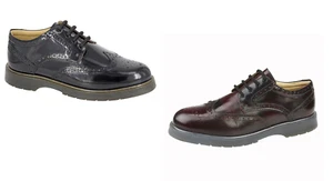Zapatos de cuero Grafters M282A y M282BD Brogue Gibson negros/borgoña Reino Unido 6-14 para hombre - Imagen 1 de 6