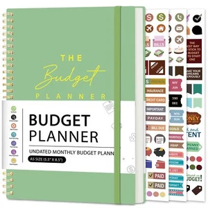 Undated Budget Planner Book Monthly Bill Organizer Expense Tracker with Pockets - Picture 1 of 7