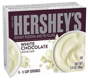 2PACK Hershey's WHITE CHOCOLATE Instant Pudding & Pie Filling Dessert Mix 3.4 oz - Picture 1 of 2