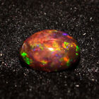 Natural Black Ethiopian Opal WeloFire Opal Cabochon Oval Loose Gemstone 10x8 mm