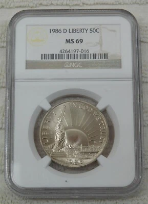 NGC MS 69 1986 d Statue of Liberty Commemorative Half Dollar - Image 1 of 4