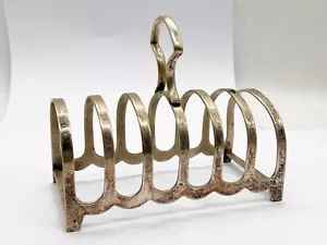 VINTAGE SILVER PLATE GOTHIC STYLE 6 SLICE TABLE TOAST STAND HOLDER RACK - Picture 1 of 10