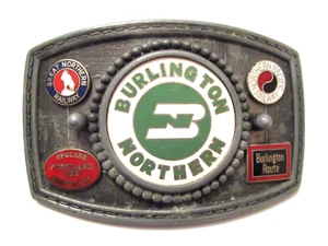VINTAGE BURLINGTON NORTHERN RAILROAD BELT BUCKLE ~ GNRY NP BR SPOKANE SEATTLE RY - Picture 1 of 2