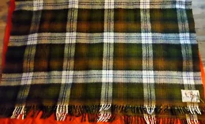 Manta de lana vintage Wollen Dekens AaBe marrón a cuadros 54x60 sensación suave tiro - Imagen 1 de 3