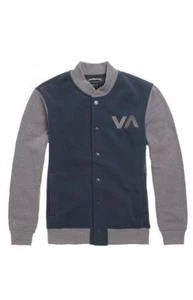 RVCA GRABBER VARSITY LETTERMEN FLEECEJACKE BLAU MANTEL HERREN JUNGS NEU $ 85 - Bild 1 von 3