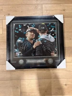 Nick Foles & Carson Wentz Philadelphia Eagles SBLII 16x20 Foto Enmarcada Fanáticos Foto 1 de 4