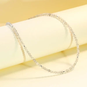 Joyería hecha a mano 2-3 mm A++ labradorita facetada redonda piedras preciosas collar 18" - Imagen 1 de 12