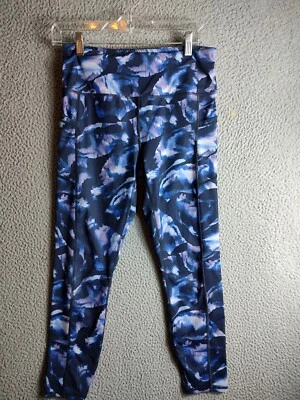 GAIAM 女式 YOGA 训练裤蓝色紫色黑色中号聚合物 3349 — 第 1/4 张图片