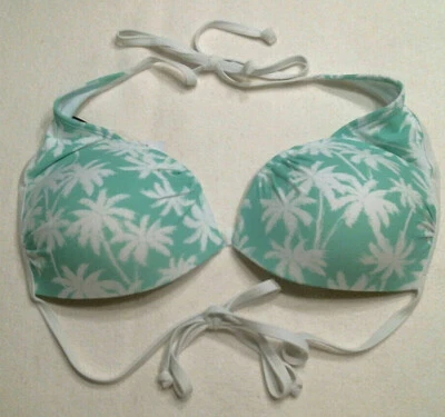 Top de Natación Joe Boxer Push Up, Neptuno, Verde con Palmeras, Tallas Juniors, Nuevo con Etiquetas  Foto 1 de 2