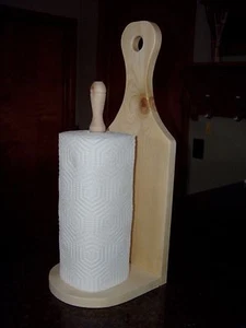 Counter Top Stand Wood Paper Towel Holder Solid Pine Unfinished - Picture 1 of 3