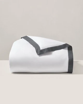 Funda nórdica Ralph Lauren 624 borde satén orgánico COMPLETA/QUEEN $400 grafito Foto 1 de 4